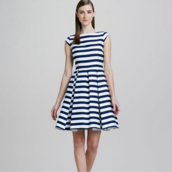 Kate Spade Blue Hyacinth Stripe Cap Sleeve Mariella Dress Size 2 - Picture 1 of 11